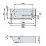 HOESCH Happy D. Wanna akrylowa narożna prawa z obudową z systemem wodno-powietrznym hydromasażu Reviva II 1800x800 biała 6487E
