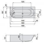 HOESCH Happy D. Wanna akrylowa narożna prawa do zabudowy z systemem wodno-powietrznym hydromasażu Reviva II 1800x800 biała 6486E