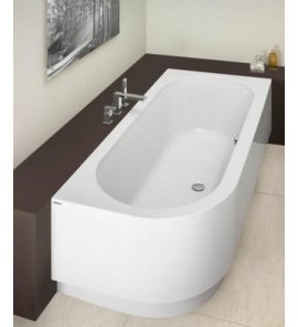 HOESCH Happy D. Wanna akrylowa narożna prawa z obudową z systemem wodno-powietrznym hydromasażu Reviva II 1800x800 biała 6487E