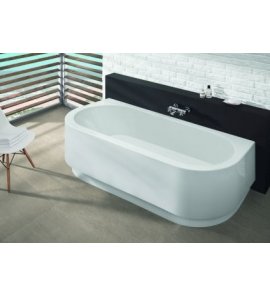 HOESCH Happy D. Wanna akrylowa przyścienna do zabudowy z systemem wodno-powietrznym hydromasażu Reviva II 1800x800 biała 6180E