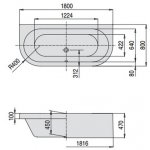 HOESCH Happy D. Wanna akrylowa przyścienna z obudową z systemem wodno-powietrznym hydromasażu Reviva II 1800x800 biała 6181E