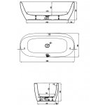 HOESCH iSensi Wanna akrylowa owalna wolnostojąca - typu monoblock z obudową, z przelewem z napełnianiem 1800x800 chrom 3851.010