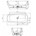 HOESCH iSensi Wanna akrylowa owalna wolnostojąca - typu monoblock z obudową, z przelewem szczelinowym 1900x900 biała 3822.010