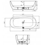 HOESCH iSensi Wanna akrylowa owalna wolnostojąca - typu monoblock z obudową, z przelewem z napełnianiem 1900x900 chrom 3852.010