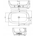 HOESCH iSensi Wanna akrylowa owalna wolnostojąca typu monoblock z obudową, z przelewem szczelinowym 1900x1200 biała 3823.010