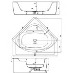 HOESCH iSensi Wanna akrylowa symetryczna - typu monoblock z obudową, z przelewem szczelinowym 1500x1500 biała 3827.010
