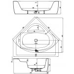 HOESCH iSensi Wanna akrylowa symentryczna - typu monoblock z obudową, z przelewem z napełnianiem 1500x1500 chrom 3857.010