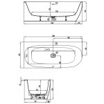 HOESCH iSensi Wanna akrylowa przyścienna/narożna lewa - typu monoblock z obudową, z przelewem szczelinowym 1800x800 biała 3834.010