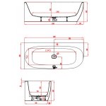 HOESCH iSensi Wanna akrylowa przyścienna/narożna lewa - typu monoblock z obudową, z przelewem z napełnianiem 1800x800 chrom 3864.010