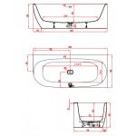 HOESCH iSensi Wanna akrylowa przyścienna/narożna prawa - typu monoblock z obudową, z przelewem z napełnianiem 1800x800 chrom 3865.010