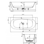 HOESCH iSensi Wanna akrylowa przyścienna/narożna prawa - typu monoblock z obudową, z przelewem szczelinowym 1900x900 biała 3826.010