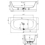 HOESCH iSensi Wanna akrylowa przyścienna/narożna prawa - typu monoblock z obudową, z przelewem z napełnianiem 1900x900 chrom 3856.010