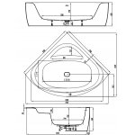 HOESCH iSensi Wanna akrylowa symetryczna typu monoblock z obudową, z przelewem z napełnieniem z dedykowanym systemem hydromasażu powietrznego 1500x1500 chrom 3857i