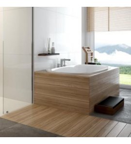 HOESCH iSensi Wanna akrylowa owalna do zabudowy z systemem wodno-powietrznym hydromasażu Reviva II 1800x800 biała 3837E