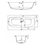 HOESCH iSensi Wanna akrylowa przyścienna do zabudowy z systemem wodno-powietrznym hydromasażu Reviva II 1800x800 biała 3848E