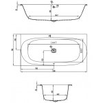 HOESCH iSensi Wanna akrylowa przyścienna/narożna prawa do zabudowy z systemem wodno-powietrznym hydromasażu Reviva II 1900x900 biała 3842E