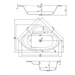 Hoesch iSensi Wanna narożna do zabudowy 1500x1500 mm biały 3843.010
