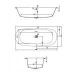Hoesch iSensi Wanna przyścienna/narożna prawa do zabudowy 1900x900 mm biały 3842.010