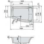 HOESCH Largo Wanna akrylowa asymetryczna lewa z systemem wodno-powietrznym hydromasażu Reviva II 1800x1300 biała 3694E