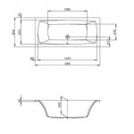 HOESCH Largo Wanna akrylowa prostokątna z systemem wodno-powietrznym hydromasażu Reviva II 1800x800 biała 3696E