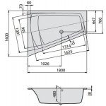HOESCH Largo Wanna akrylowa trapezowa lewa z systemem wodno-powietrznym hydromasażu Reviva II 1800x1400 biała 3705E