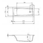 HOESCH Largo Wanna akrylowa prostokątna z systemem wodno-powietrznym hydromasażu Reviva II 1700x750 biała 3707E