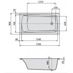 HOESCH Largo Wanna akrylowa prostokątna z systemem wodno-powietrznym hydromasażu Reviva II 1700x900 biała 3709E