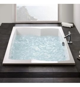 HOESCH Largo Wanna akrylowa prostokątna z systemem wodno-powietrznym hydromasażu Reviva II 2000x1400 biała 3692E