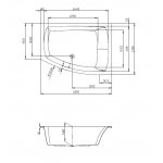 Hoesch Largo Wanna asymetryczna prawa do zabudowy 1800x1300 mm biały 3693.010