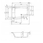 Hoesch Largo Wanna asymetryczna lewa do zabudowy 1800x1300 mm biały 3694.010
