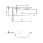 Hoesch Largo Wanna do zabudowy 1800x800 mm biały 3696.010