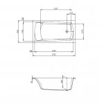 Hoesch Largo Wanna do zabudowy 170x90 biały 3709.010