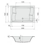 Hoesch Largo Wanna prostokątna 2000 x 1400 mm biała 3692