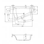 Hoesch Largo Wanna trapezowa prawa do zabudowy 1800x1400 mm biały 3706.010