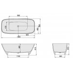 Hoesch LaSenia Wanna wolnostojąca 1800 x 900 mm biały mat 4504.013