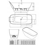 Hoesch LaSenia Wanna wolnostojąca 1700 x 750 mm biały mat 4502.013