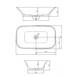 Hoesch Leros Umywalka stawiana na blat 600x350 mm biały mat 4472.013