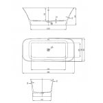 Hoesch Leros Wanna wolnostojąca 1800 x 800 mm biały mat 4470.013