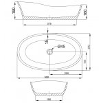 Hoesch Namur Lounge Umywalka stawiana 50x30 biały 4420.010