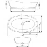 Hoesch Namur Lounge Umywalka stawiana 60x35 biały 4421.010