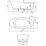 Hoesch Namur Lounge Wanna wolnostojąca 1800 x 800 mm biały 4492.010305
