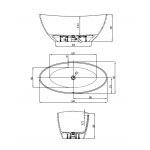Hoesch Namur Wanna wolnostojąca 1600 x 750 mm biały 4404.010305