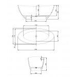 Hoesch Namur Wanna wolnostojąca 1700 x 750 mm biały mat 4400.013305