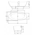 Hoesch Namur Wanna wolnostojąca 1900 x 900 mm biały mat 4403.013305