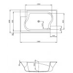 HOESCH Santee Wanna akrylowa prostokątna z systemem wodno-powietrznym hydromasażu Reviva II 1900x1200 biała 6652E