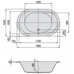HOESCH Scelta Wanna akrylowa owalna z systemem wodno-powietrznym hydromasażu Reviva II 1900x1200 biała 3679E
