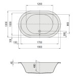 Hoesch Scelta Wanna do zabudowy 1900x1200 mm biały 3679.010