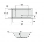 Hoesch Scelta Wanna prostokątna do zabudowy 1800 x 900 mm biała 3671.010