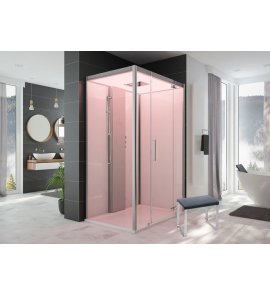 HOESCH SensePerience Kabina parowa prostokątna prawa z brodzikiem z odlewu mineralnego 1400x1000 biała 531341xA.010550