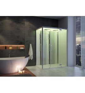 HOESCH SensePerience Kabina parowa prostokątna prawa z brodzikiem z odlewu mineralnego 1600x1000 biała 531361xA.010550